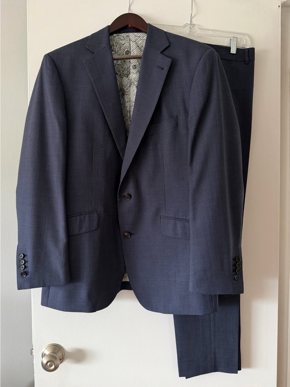 Cocktail Attire Alton Lane Men's 100% Wool 2-Piece Suit Blue Size 42R 38x29